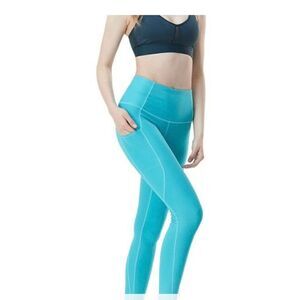 Tesla women’s slim stretch fit/Control top blue green leggings, s/small